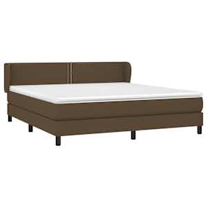Box spring postel s matrací tmavě hnědá 180x200 cm textil - obrázek 3