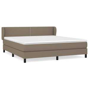 Box spring postel s matrací taupe 180x200 cm textil - obrázek 2