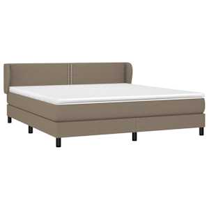 Box spring postel s matrací taupe 180x200 cm textil - obrázek 3