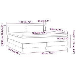 Box spring postel s matrací krémová 180x200 cm textil - obrázek 7