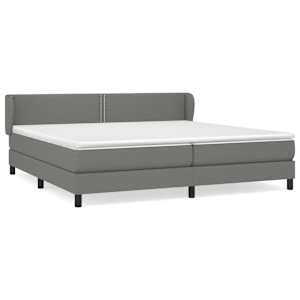 Box spring postel s matrací tmavě šedá 200x200 cm textil - obrázek 2