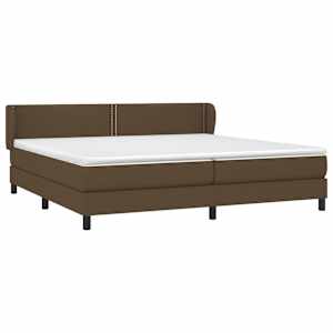 Box spring postel s matrací tmavě hnědá 200x200 cm textil - obrázek 3