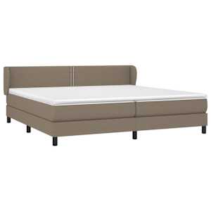 Box spring postel s matrací taupe 200x200 cm textil - obrázek 3
