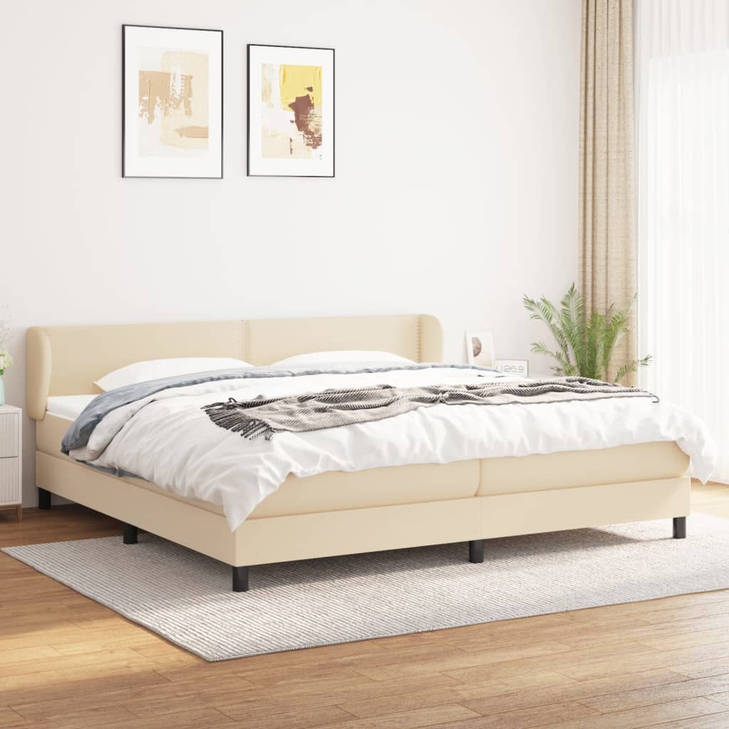  ΚΡΕΒΑΤΙ BOXSPRING ΜΕ ΣΤΡΩΜΑ ΚΡΕΜ 200X200 ΕΚ. ΥΦΑΣΜΑΤΙΝΟ V-3126194