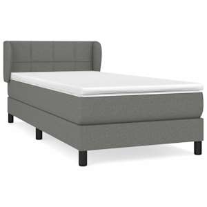 Box spring postel s matrací tmavě šedá 80 x 200 cm textil - obrázek 2