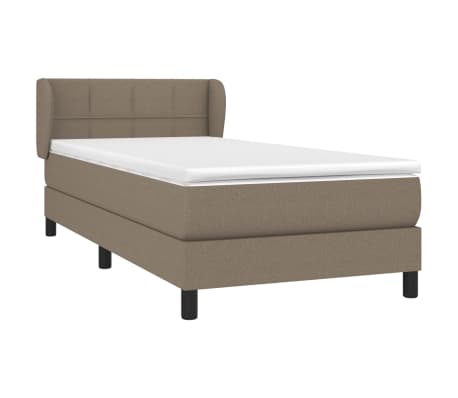 vidaXL Box spring postelja z vzmetnico taupe 90x190 cm blago