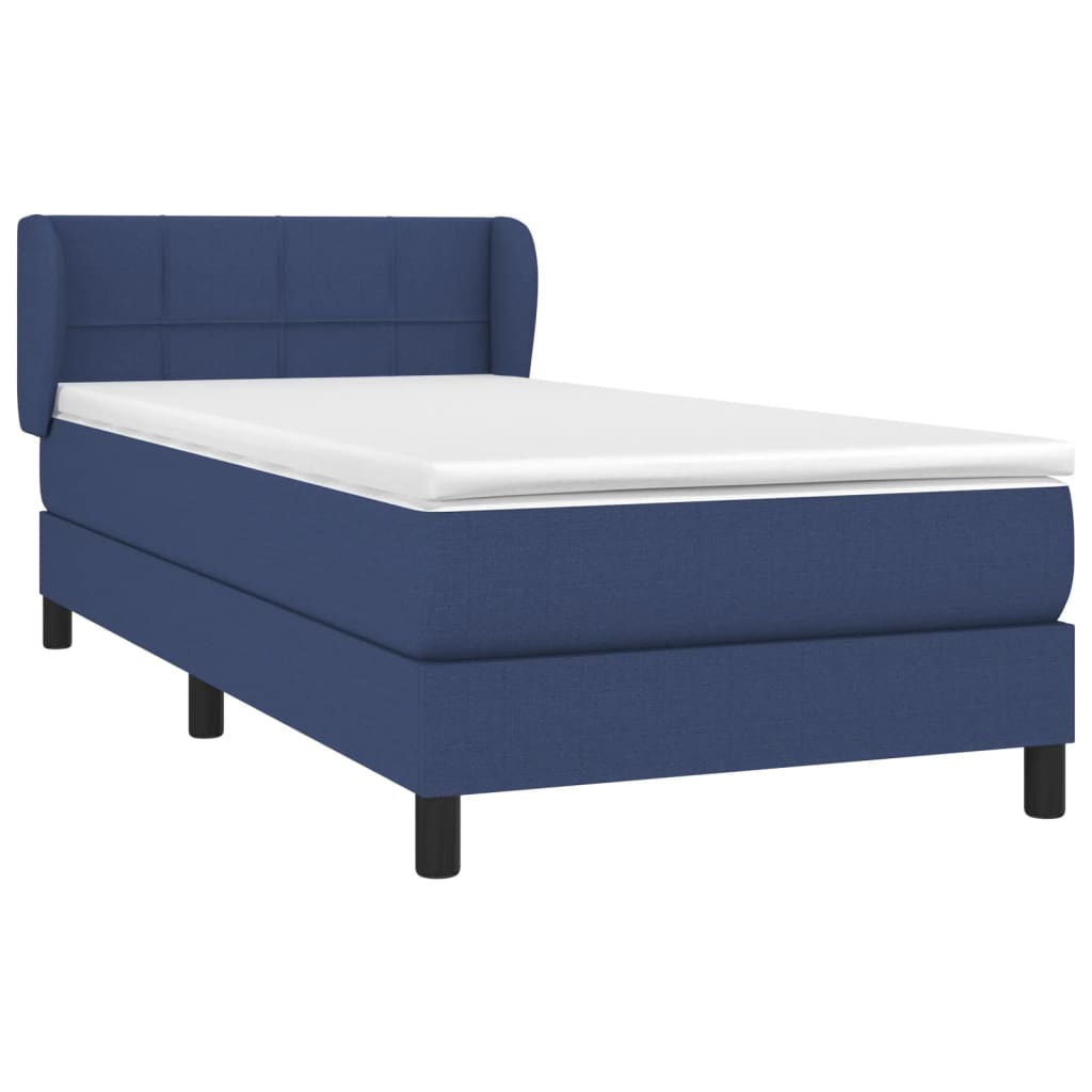 Thumbnail - vidaXL Boxspringbett mit Matratze Blau 90x200 cm Stoff