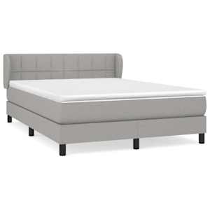 Box spring postel s matrací světle šedá 140 x 190 cm textil - obrázek 2