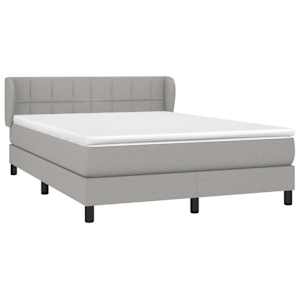 Box spring postel s matrací světle šedá 140 x 190 cm textil - obrázek 3