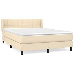 Box spring postel s matrací krémová 140x190 cm textil - obrázek 2