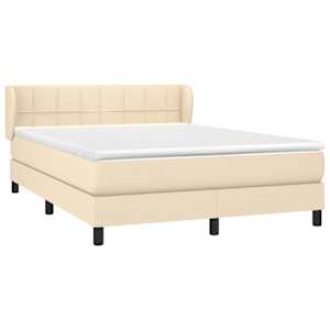 Box spring postel s matrací krémová 140x190 cm textil - obrázek 3