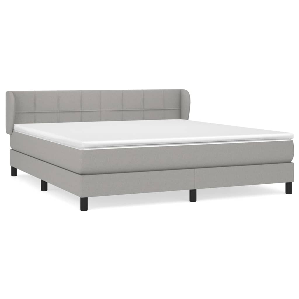 vidaXL Box spring postelja z vzmetnico svetlo siva 160x200 cm žamet