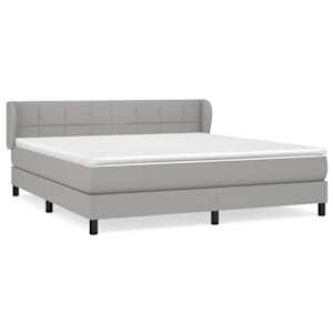 Box spring postel s matrací světle šedá 160 x 200 cm textil - obrázek 2