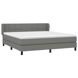 Box spring postel s matrací tmavě šedá 160x200 cm textil - obrázek 3