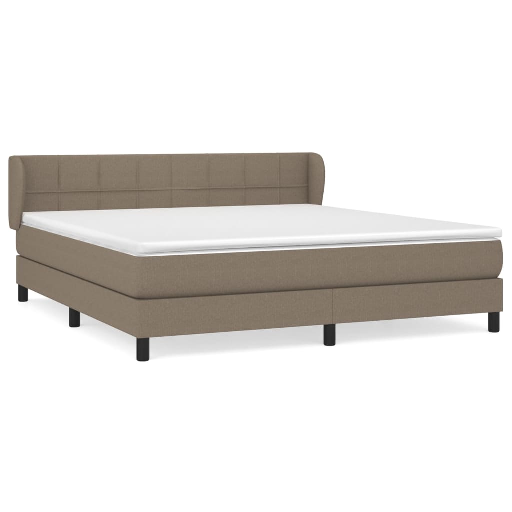 vidaXL Box spring postelja z vzmetnico taupe 160x200 cm blago