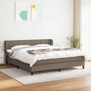 Box spring postel s matrací taupe 160x200 cm textil - obrázek 1