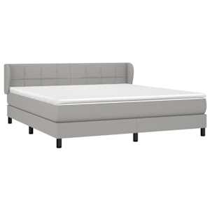 Box spring postel s matrací světle šedá 180 x 200 cm textil - obrázek 3