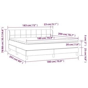 Box spring postel s matrací světle šedá 180 x 200 cm textil - obrázek 7