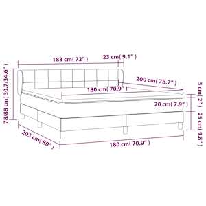 Box spring postel s matrací tmavě hnědá 180x200 cm textil - obrázek 7