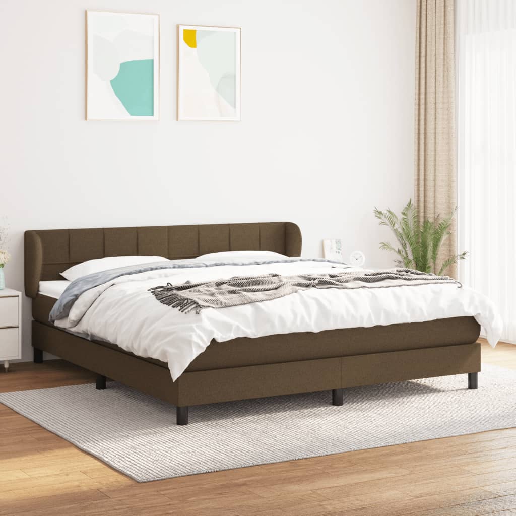 Boxspringbett mit Matratze Dunkelbraun 180×200 cm Stoff