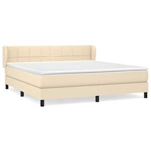 Box spring postel s matrací krémová 180x200 cm textil - obrázek 2