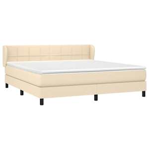 Box spring postel s matrací krémová 180x200 cm textil - obrázek 3