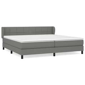 Box spring postel s matrací tmavě šedá 200x200 cm textil - obrázek 2