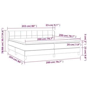 Box spring postel s matrací tmavě šedá 200x200 cm textil - obrázek 7