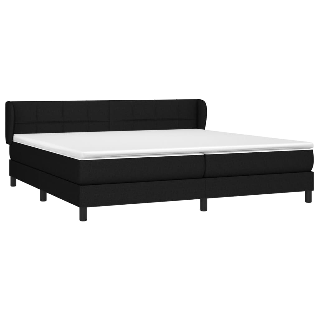 vidaXL Boxspring met matras stof zwart 200x200 cm afbeelding