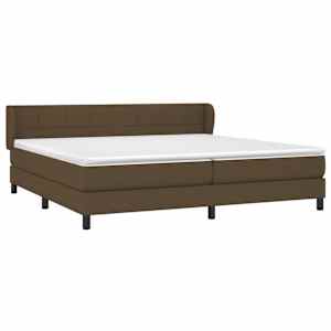 Box spring postel s matrací tmavě hnědá 200x200 cm textil - obrázek 3