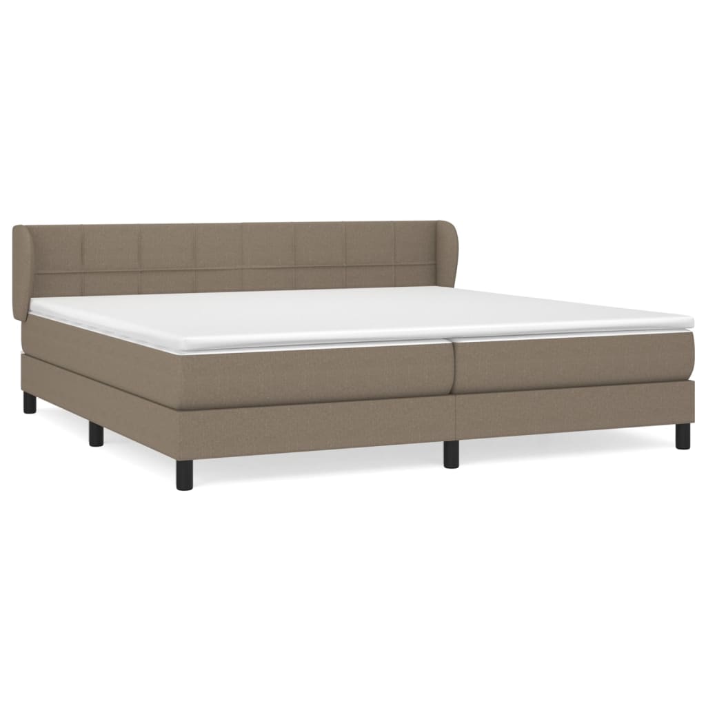 vidaXL Box spring postelja z vzmetnico taupe 200x200 cm blago