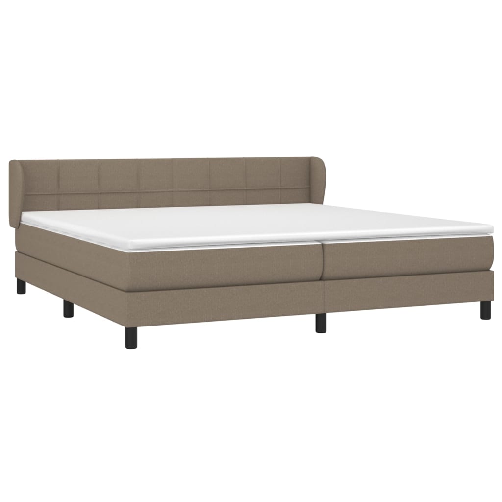 vidaXL Boxspring met matras stof taupe 200x200 cm afbeelding