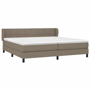 Box spring postel s matrací taupe 200x200 cm textil - obrázek 3