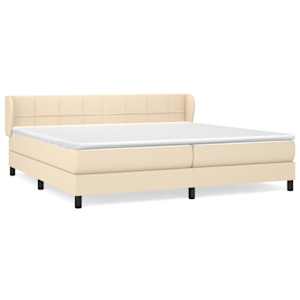 Box spring postel s matrací krémová 200x200 cm textil - obrázek 2