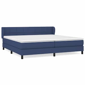 Box spring postel s matrací modrá 200x200 cm textil - obrázek 2