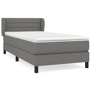 Box spring postel s matrací tmavě šedá 80 x 200 cm textil - obrázek 2