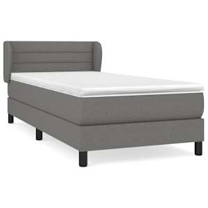 Box spring postel s matrací tmavě šedá 90x190 cm textil - obrázek 2