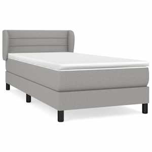 Box spring postel s matrací světle šedý 100 x 200 cm textil - obrázek 2