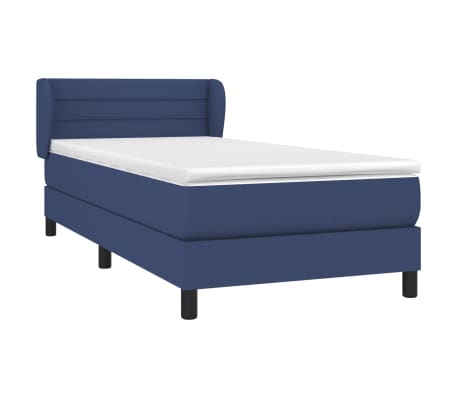 vidaXL Κρεβάτι Boxspring με Στρώμα Μπλε 100 x 200 εκ. Υφασμάτινο