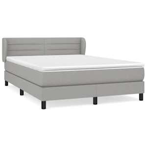 Box spring postel s matrací světle šedá 140 x 190 cm textil - obrázek 2