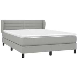 Box spring postel s matrací světle šedá 140 x 190 cm textil - obrázek 3