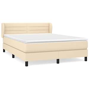 Box spring postel s matrací krémová 140x190 cm textil - obrázek 2