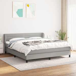 Box spring postel s matrací světle šedá 160 x 200 cm textil - obrázek 1