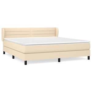 Box spring postel s matrací krémová 160x200 cm textil - obrázek 2