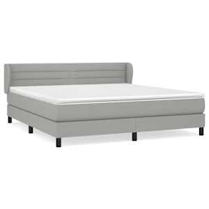 Box spring postel s matrací světle šedá 180 x 200 cm textil - obrázek 2