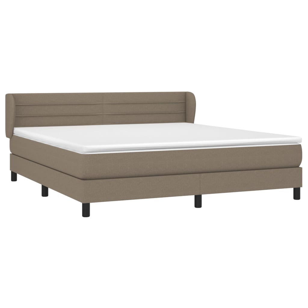 vidaXL Boxspring met matras stof taupe 180x200 cm afbeelding