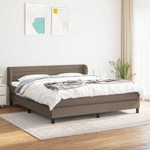 Box spring postel s matrací taupe 180x200 cm textil - obrázek 1