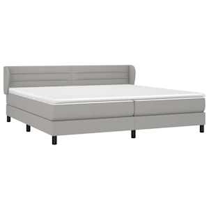 Box spring postel s matrací světle šedá 200 x 200 cm textil - obrázek 3