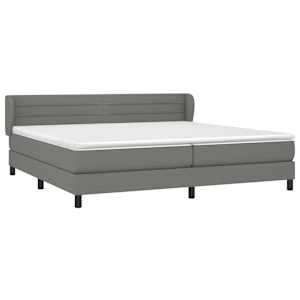 Box spring postel s matrací tmavě šedá 200x200 cm textil - obrázek 3