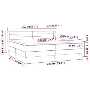 Box spring postel s matrací tmavě hnědá 200x200 cm textil - obrázek 7